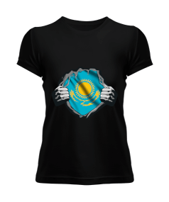Kazakistan,Kazakhstan,Kazakistan Bayrağı,Kazakistan logosu,Kazakhstan flag. Kadın Tişört - Tisho