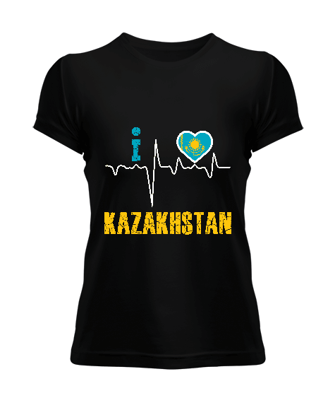 Tisho - Kazakistan,Kazakhstan,Kazakistan Bayrağı,Kazakistan logosu,Kazakhstan flag. Kadın Tişört