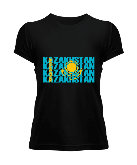 Kazakistan,Kazakhstan,Kazakistan Bayrağı,Kazakistan logosu,Kazakhstan flag. Kadın Tişört - Tisho