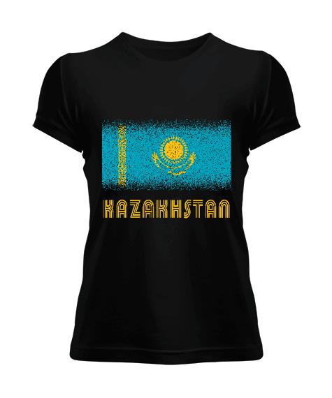 Tisho - Kazakistan,Kazakhstan,Kazakistan Bayrağı,Kazakistan logosu,Kazakhstan flag. Kadın Tişört