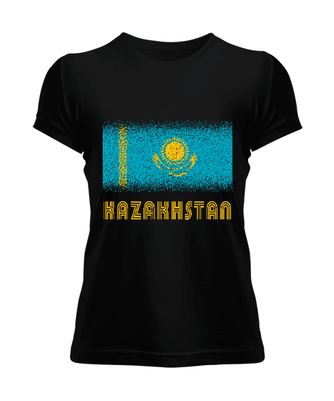Kazakistan,Kazakhstan,Kazakistan Bayrağı,Kazakistan logosu,Kazakhstan flag. Kadın Tişört - Tisho
