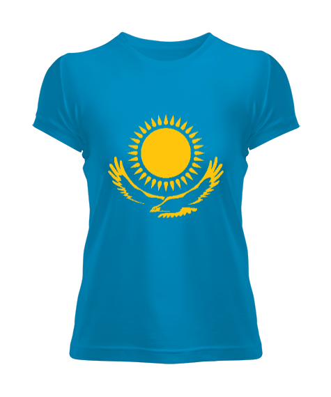 Tisho - Kazakistan,Kazakhstan,Kazakistan Bayrağı,Kazakistan logosu,Kazakhstan flag. Kadın Tişört