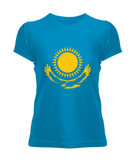 Kazakistan,Kazakhstan,Kazakistan Bayrağı,Kazakistan logosu,Kazakhstan flag. Kadın Tişört - Tisho