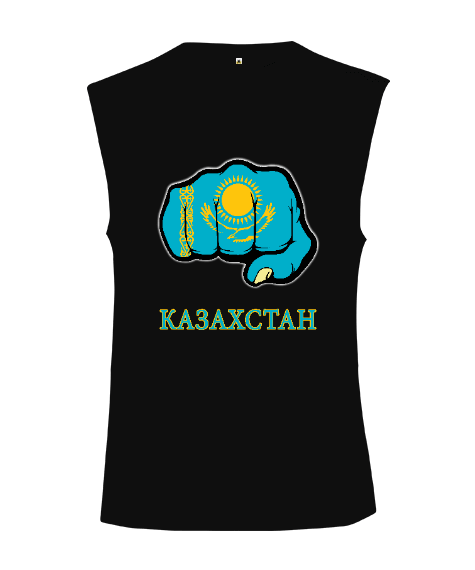 Tisho - Kazakistan,Kazakhstan,Kazakistan Bayrağı,Kazakistan logosu,Kazakhstan flag. Kesik Kol Unisex Tişört