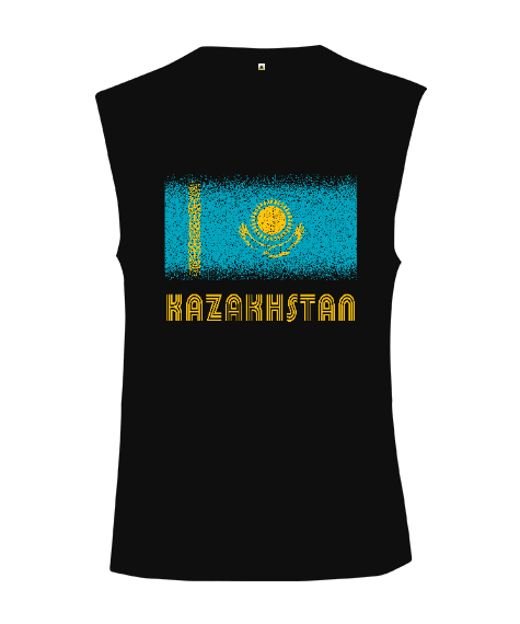 Tisho - Kazakistan,Kazakhstan,Kazakistan Bayrağı,Kazakistan logosu,Kazakhstan flag. Kesik Kol Unisex Tişört
