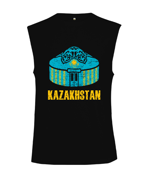 Tisho - Kazakistan,Kazakhstan,Kazakistan Bayrağı,Kazakistan logosu,Kazakhstan flag. Kesik Kol Unisex Tişört
