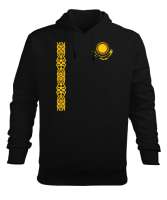Kazakistan,Kazakhstan,Kazakistan Bayrağı,Kazakistan logosu,Kazakhstan flag. Siyah Erkek Kapüşonlu Hoodie Sweatshirt - Tisho