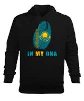 Kazakistan,Kazakhstan,Kazakistan Bayrağı,Kazakistan logosu,Kazakhstan flag. Siyah Erkek Kapüşonlu Hoodie Sweatshirt - Tisho