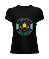 Kazakistan,Kazakhstan,Kazakistan Bayrağı,Kazakistan logosu,Kazakhstan flag. Siyah Kadın Tişört - Tisho