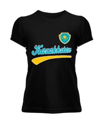 Kazakistan,Kazakhstan,Kazakistan Bayrağı,Kazakistan logosu,Kazakhstan flag. Siyah Kadın Tişört - Tisho