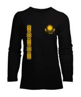 Kazakistan,Kazakhstan,Kazakistan Bayrağı,Kazakistan logosu,Kazakhstan flag. Siyah Kadın Uzun Kol Tişört - Tisho