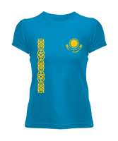 Kazakistan,Kazakhstan,Kazakistan Bayrağı,Kazakistan logosu,Kazakhstan flag. Turkuaz Kadın Tişört - Tisho