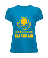 Kazakistan,Kazakhstan,Kazakistan Bayrağı,Kazakistan logosu,Kazakhstan flag. Turkuaz Kadın Tişört - Tisho