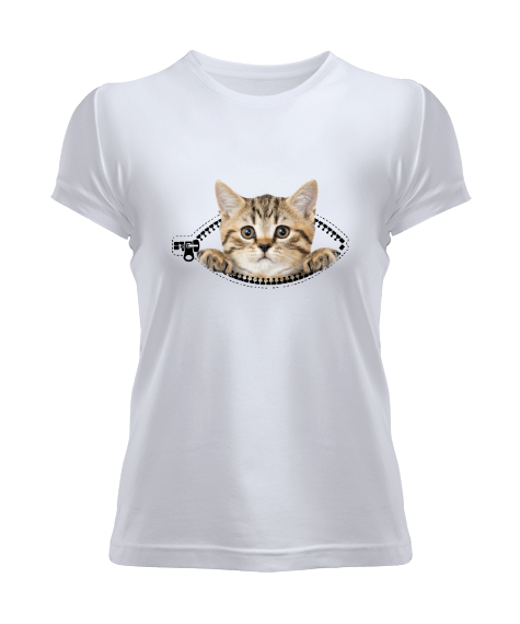 Tisho - kedi baskılı Kadın Tişört