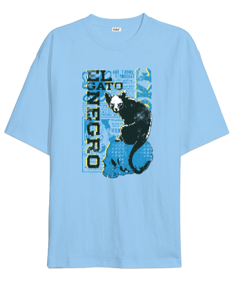 Tisho - Kedi Baskılı Oversize Unisex Tişört