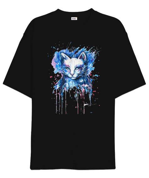 Tisho - Kedi Baskılı Oversize Unisex Tişört
