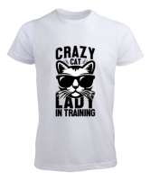 Kedi Beyaz Erkek Tişört - Tisho