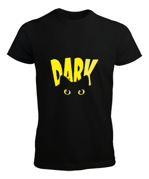Tisho - Kedi Dark Yazılı Siyah Erkek Tişört