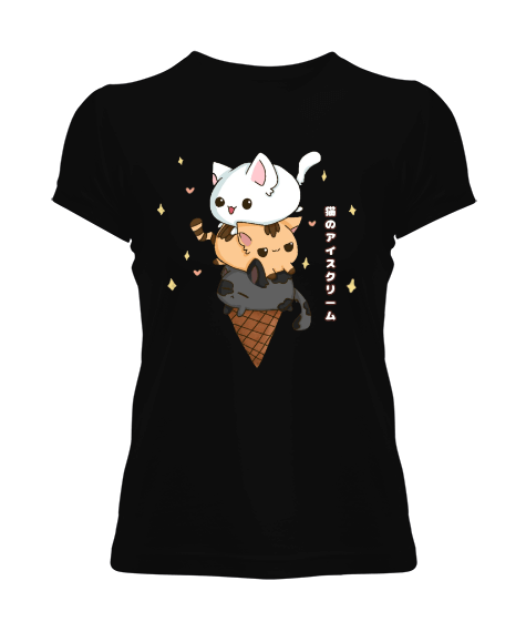 Tisho - kedi dondurma Kadın Tişört