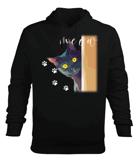 Tisho - Kedi Erkek Kapüşonlu Hoodie Sweatshirt