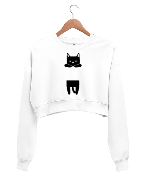 Tisho - Kedi Kadın Crop Sweatshirt