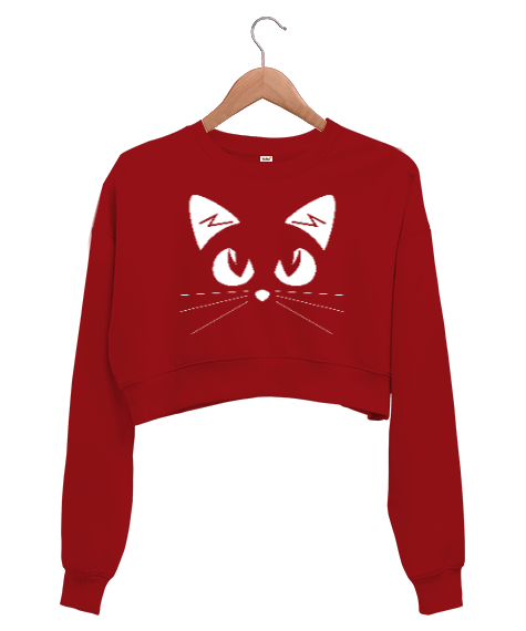 Tisho - Kedi Kadın Kadın Crop Sweatshirt