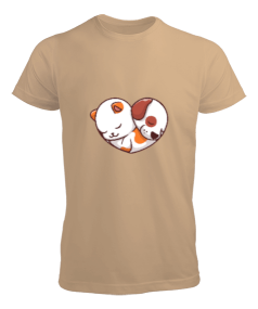 Kedi Köpek Kalp Erkek Tişört - Tisho