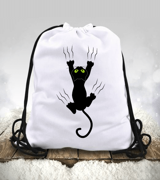 Tisho - kedi, siyah kedi, komik, Büzgülü spor çanta