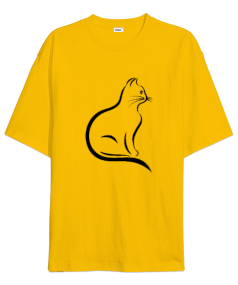 Tisho - Kedi Tasarımlı Oversize Unisex Tişört