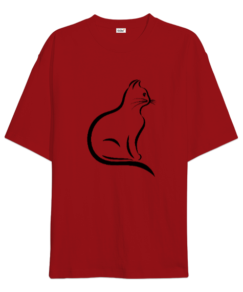 Tisho - Kedi Tasarımlı Oversize Unisex Tişört
