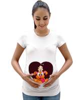 KEDİ VE KÖPEK Beyaz Kadın Hamile Tişört - Tisho