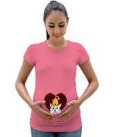 KEDİCİK Pembe Kadın Hamile Tişört - Tisho