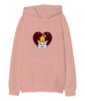 KEDİCİK Yavru Ağzı Oversize Unisex Kapüşonlu Sweatshirt - Tisho