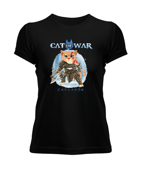 Tisho - Kedilerin Savaşı Siyah Kadın Tişört