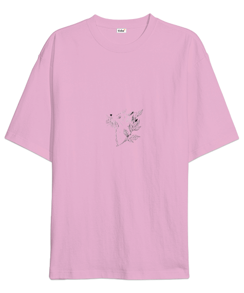 Tisho - kedili çiçek Oversize Unisex Tişört