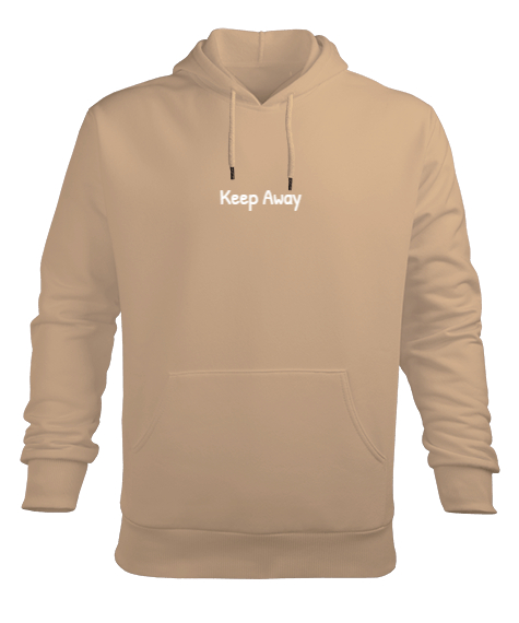 Tisho - Keep Away Camel Erkek Kapüşonlu Hoodie Sweatshirt