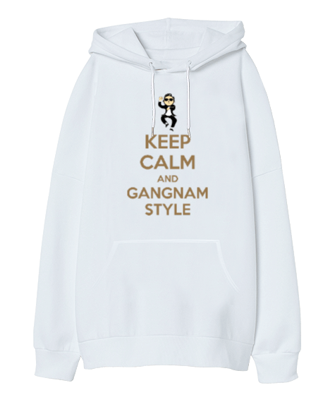 Tisho - Keep Calm And Gangnam Style Oversize Unisex Kapüşonlu Sweatshirt