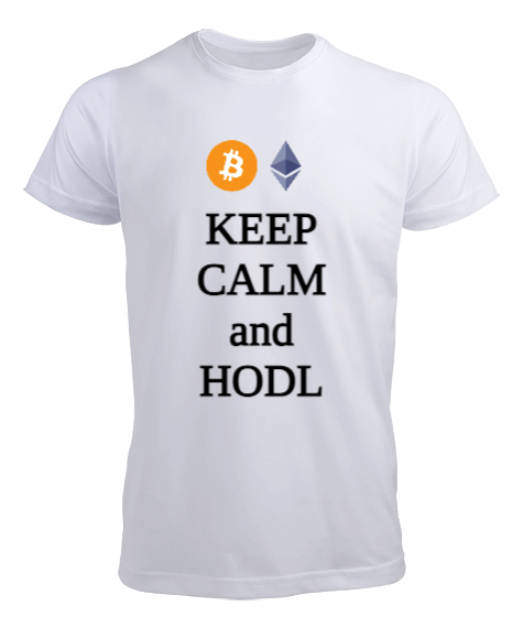 Tisho - Keep Calm and Hodl BTC ETH Erkek Tişört