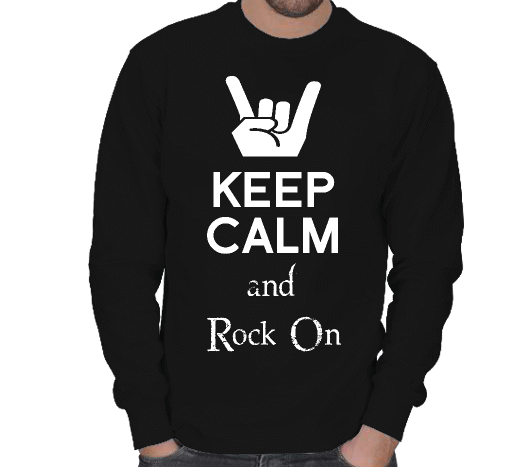 Tisho - Keep Calm and Rock On Kışlık Sweatshirt ERKEK SWEATSHIRT