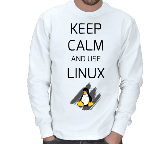 Tisho - Keep Calm and use Linux Sweatshirt ERKEK SWEATSHIRT