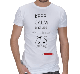 Tisho - Keep Calm and use Pisi Linux Erkek T-Shirt Erkek Regular Kesim Tişört