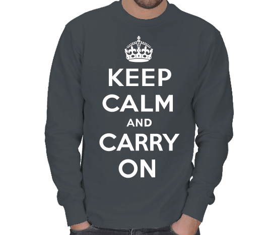 Tisho - Keep Calm Carry On Kışlık Sweatshirt ERKEK SWEATSHIRT
