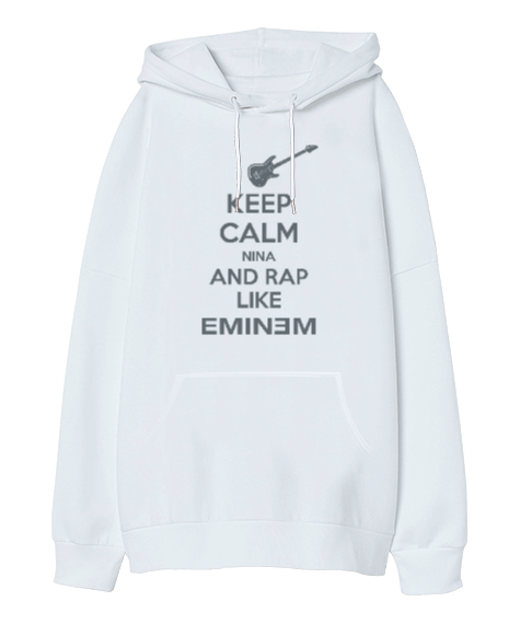 Tisho - Keep Calm Eminem Oversize Unisex Kapüşonlu Sweatshirt