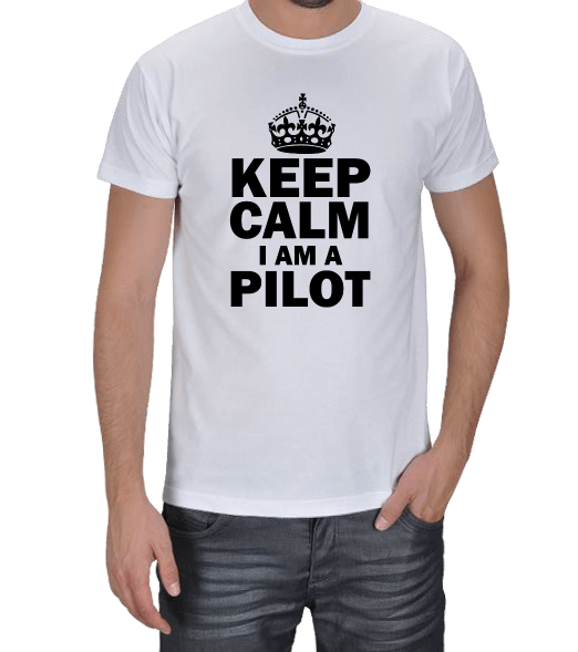 Tisho - KEEP CALM I AM A PILOT Erkek Tişört