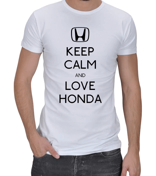 Tisho - Keep Calm Love Honda Tasarımlı Erkek Regular Kesim Tişört