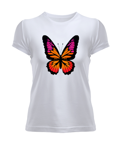 Tisho - kelebek Beyaz Kadın Tişört