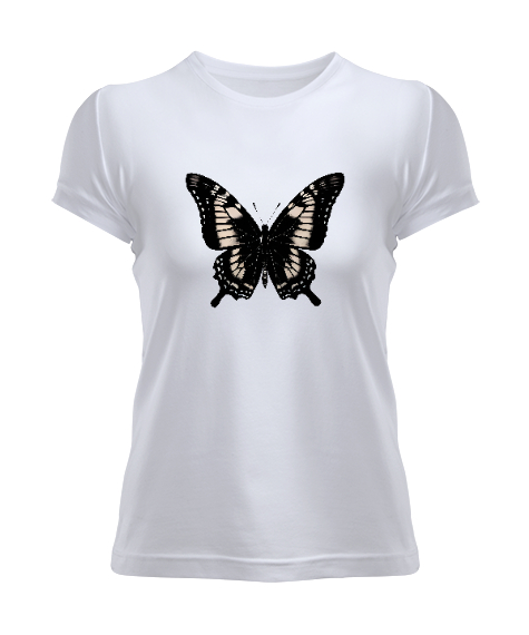 Tisho - kelebek Beyaz Kadın Tişört