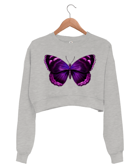 Tisho - kelebek Kadın Crop Sweatshirt