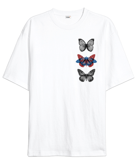 Tisho - kelebek Oversize Unisex Tişört