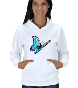 Tisho - kelebek tasarımlı Kadın Kapşonlu
